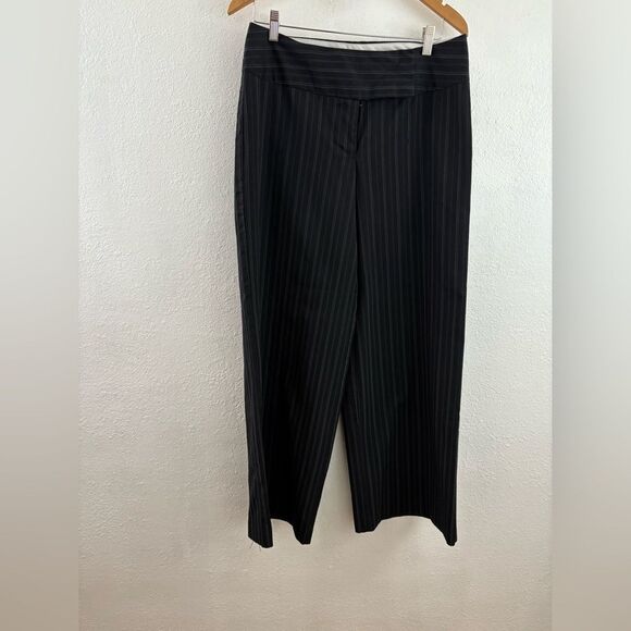Worthington Black Pinstripe Women's wide leg Pants size 10 - Picture 1 of 7